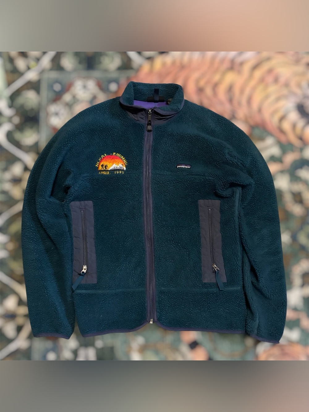 Vintage Patagonia PEF Men's M Retro X Deep Pile Full Zip Fleece Jacket Green USA